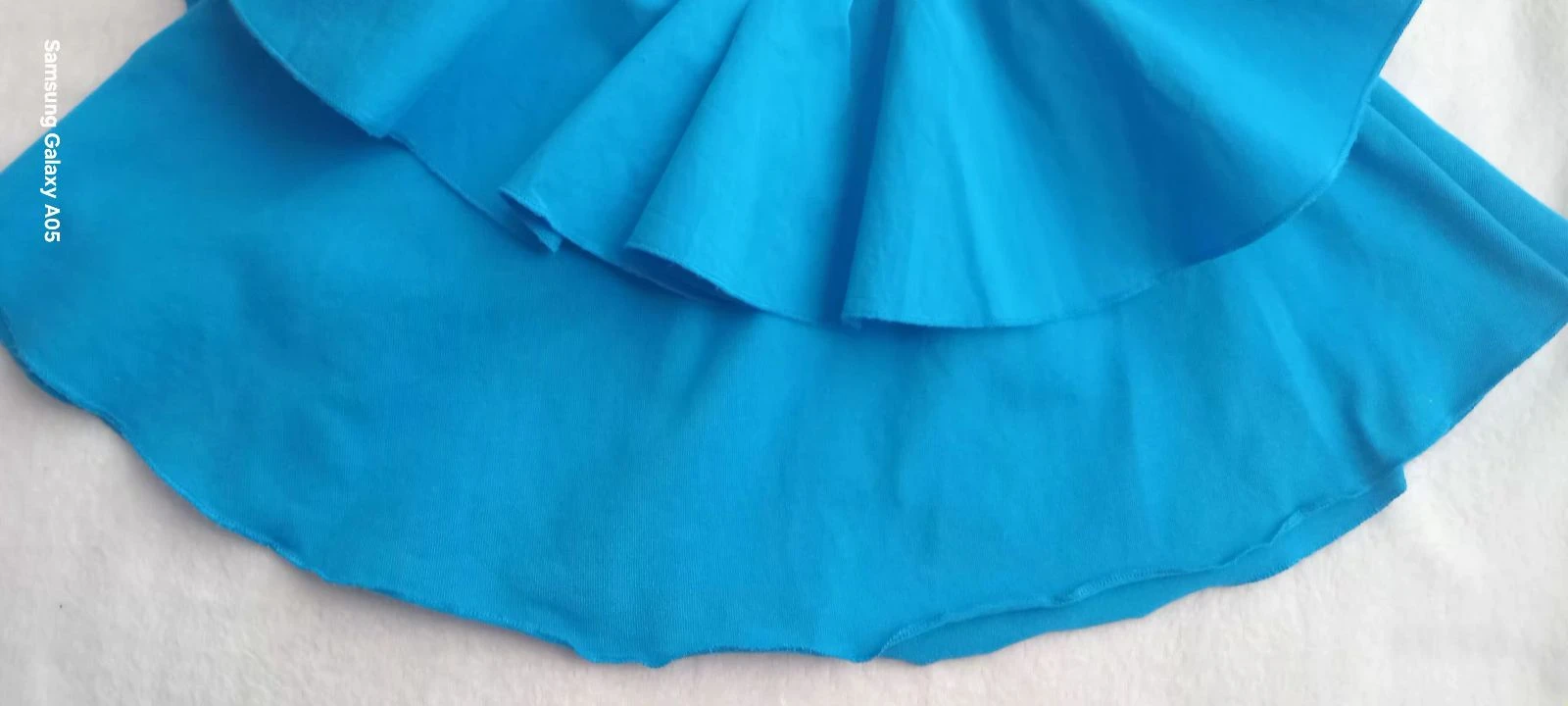 Top cropped azul raro - 100% algodão, com babados – photo 3